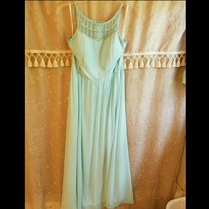 Aqua green chiffon dress